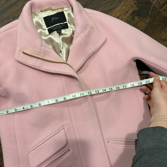 J. Crew Italian Stadium Cloth By Nello Gori Wool Coat Pink Size 2 Preppy Pastel - Picture 8 of 11